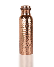 Load image into Gallery viewer, Pure Copper Hammered Water Bottle - 950 ml