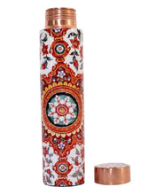 Load image into Gallery viewer, Mandala Copper Water Bottle Sleek 950ml