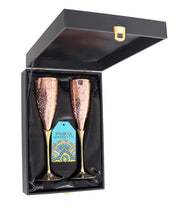 Load image into Gallery viewer, Engraved Silver Plated Pure Brass Premium Goblets Champagne - set of 2