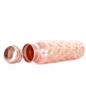 Load image into Gallery viewer, Pure Copper Hammered Water Bottle - Diamond cut 950 ml