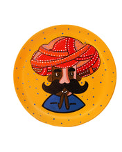 Load image into Gallery viewer, Hand Painted Terracotta Decorative Wall Plate - Turban man