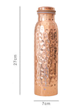 Load image into Gallery viewer, Pure Copper Hammered Water Bottle - 950 ml