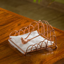 Load image into Gallery viewer, Bird on Fence Handcrafted Tissue Holder In Iron