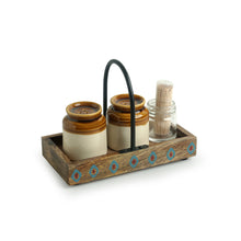 Load image into Gallery viewer, 'Old Fashioned Martaban' Salt & Pepper Shaker Set With Toothpick Holder & Tray (110 ML)