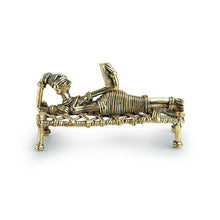 Load image into Gallery viewer, 'Reading Woman' Handmade Brass Figurine In Dhokra Art