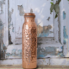 Load image into Gallery viewer, Pure Copper Hammered Water Bottle - 950 ml