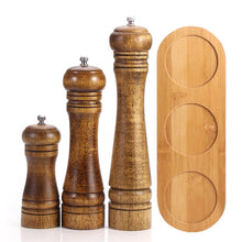 Load image into Gallery viewer, Wood Salt and Pepper Grinder Set with Optional Tray for Sea Salt and Pepper(5,8,10 inch) Strong Adjustable Grinder