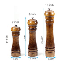 Load image into Gallery viewer, Wood Salt and Pepper Grinder Set with Optional Tray for Sea Salt and Pepper(5,8,10 inch) Strong Adjustable Grinder