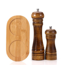 Load image into Gallery viewer, Wood Salt and Pepper Grinder Set with Optional Tray for Sea Salt and Pepper(5,8,10 inch) Strong Adjustable Grinder