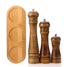 Load image into Gallery viewer, Wood Salt and Pepper Grinder Set with Optional Tray for Sea Salt and Pepper(5,8,10 inch) Strong Adjustable Grinder