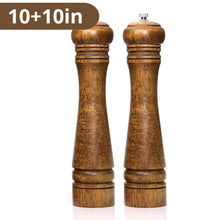 Load image into Gallery viewer, Wood Salt and Pepper Grinder Set with Optional Tray for Sea Salt and Pepper(5,8,10 inch) Strong Adjustable Grinder