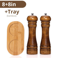 Load image into Gallery viewer, Wood Salt and Pepper Grinder Set with Optional Tray for Sea Salt and Pepper(5,8,10 inch) Strong Adjustable Grinder