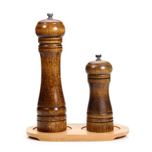 Load image into Gallery viewer, Wood Salt and Pepper Grinder Set with Optional Tray for Sea Salt and Pepper(5,8,10 inch) Strong Adjustable Grinder