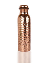 Load image into Gallery viewer, Pure Copper Hammered Water Bottle - 950 ml
