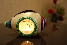 Load image into Gallery viewer, Conch/Shankh Shaped Terracotta Hand painted Tea Light Holder
