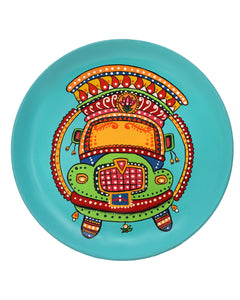 Hand Painted Terracotta Decorative Wall Plate - Truck