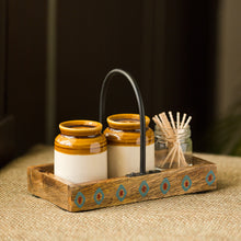 Load image into Gallery viewer, &#39;Old Fashioned Martaban&#39; Salt &amp; Pepper Shaker Set With Toothpick Holder &amp; Tray (110 ML)

