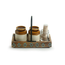 Load image into Gallery viewer, &#39;Old Fashioned Martaban&#39; Salt &amp; Pepper Shaker Set With Toothpick Holder &amp; Tray (110 ML)
