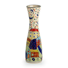 Load image into Gallery viewer, &#39;The Hut Long-Neck&#39; Hand-Painted Ceramic Vase (12 Inch)
