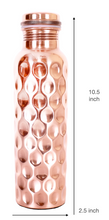 Load image into Gallery viewer, Pure Copper Hammered Water Bottle - Diamond cut 950 ml
